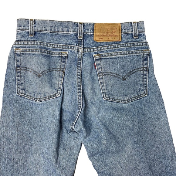 Vintage Levi’s Men’s 505 Medium Wash Patch Work Straight Leg Jeans - Picture 8 of 9